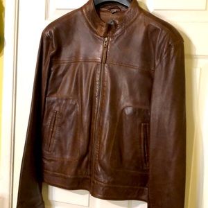Premium Leather Jacket Men’s XS by Brandslock Brown